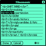 Screenshot of editing mnemonics