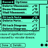 Screenshot of editing note