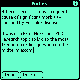 Screenshot of editing note